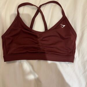 Gymshark ruched Burgundy Sports Bra